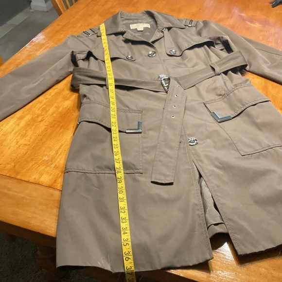 Michael Kors Taupe Brown Rain Trench Jacket Coat - Picture 7 of 12